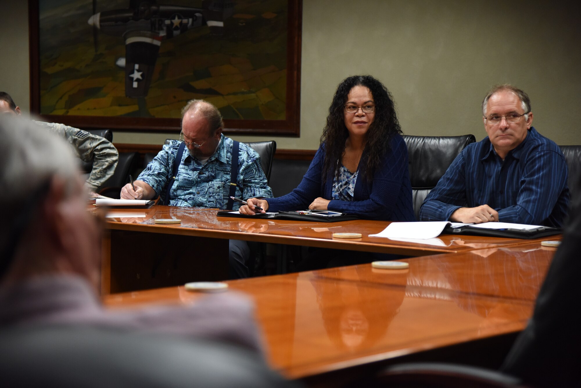 Keesler personnel attend the Student Centered Learning Community Forum in Stennis Hall at Keesler Air Force Base, Mississippi, June 18, 2018. Members of 2nd AF and the 335th Training Squadron hosted the forum for recent attendees of a student centered learning training session which allowed them the opportunity to compare notes and partake in discussions about the implementation of the Air Force’s newest training paradigm, Continuum of Learning. They also discussed course material and current development progress. (U.S. Air Force photo by Kemberly Groue)