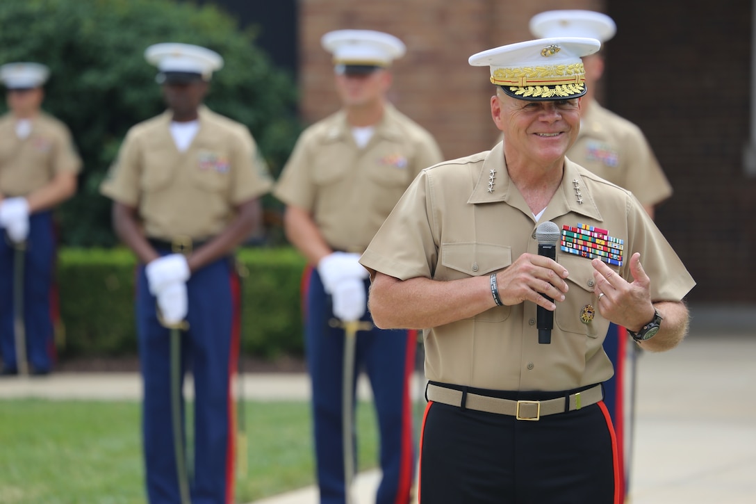 Colonel Tyler J. Zagurski relinquished his command of Marine Barracks Washington D.C. to Col. Don Tomich. Tomich previously served as the Assistant Chief of Staff for Operations, Marine Forces Central Command.