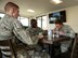 Airmen enjoy breakfast in the flightline expansion at Luke Air Force Base, Ariz., June 14, 2018. Maintainers often work long hours exposed to the elements on the flightline, and the flightline kitchen offers meal options at flexible times to accommodate them. (U.S. Air Force photo by Senior Airman Ridge Shan)