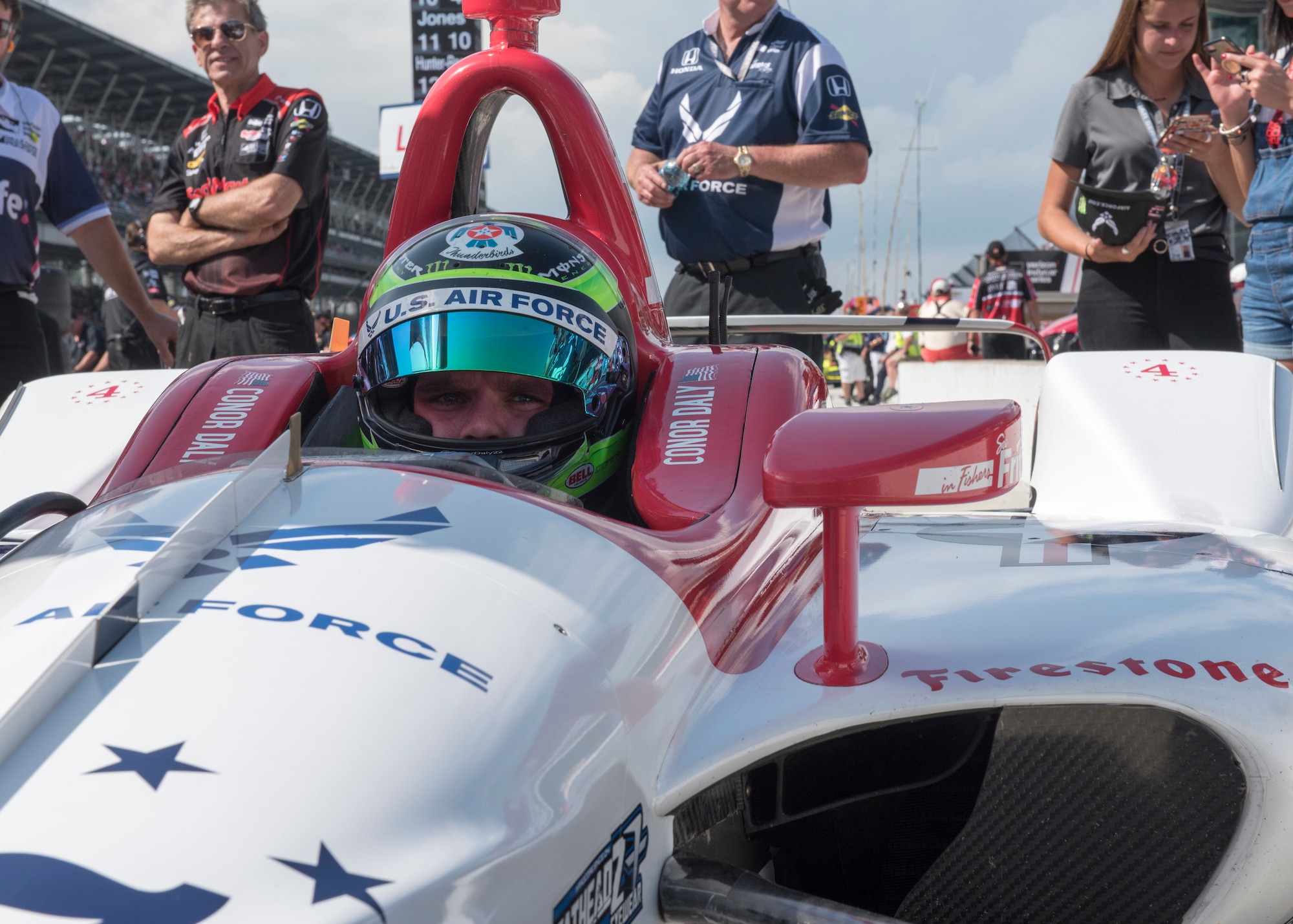 Department of Defense; DoD; Air Force; People; Aircraft; Air Power; USAF; United States Air Force; US Air Force Recruiting; Nellis AFB; Indianapolis Motor Speedway; Conor Daly; Thom Burns Racing; Indy 500