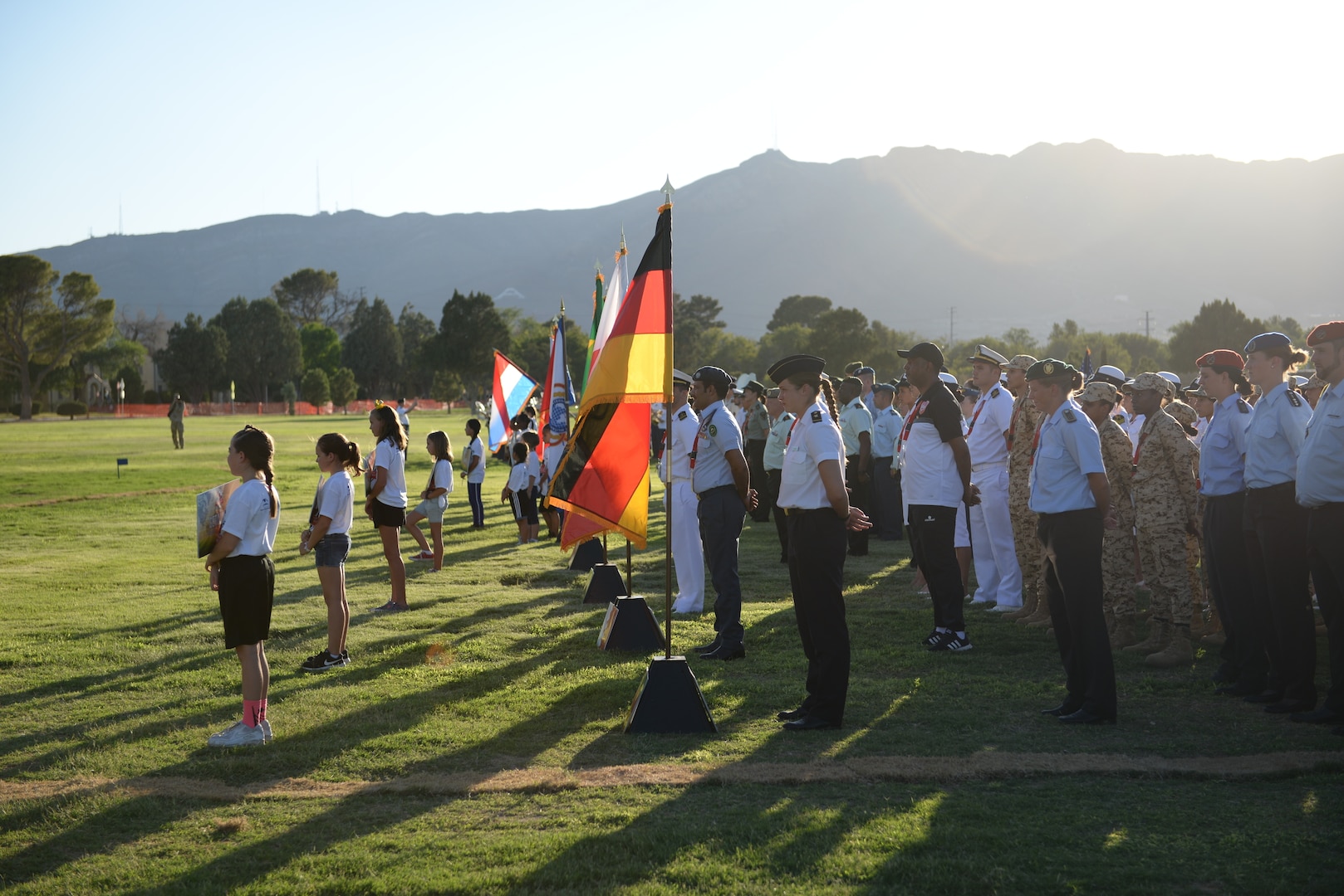 Elite military soccer players from around the world participate in the opening ceremonies at Fort Bliss June 21 ahead of the 2018 Conseil International du Sport Militaire (CISM) World Military Women's Football Championship. International military teams are here to crown the bst women soccer players among the nine militaries participating.