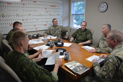 Members of Fort Indiantown Gap’s billeting and logistics team met with Lithuanian training center Soldiers during a range exchange visit June 10. (