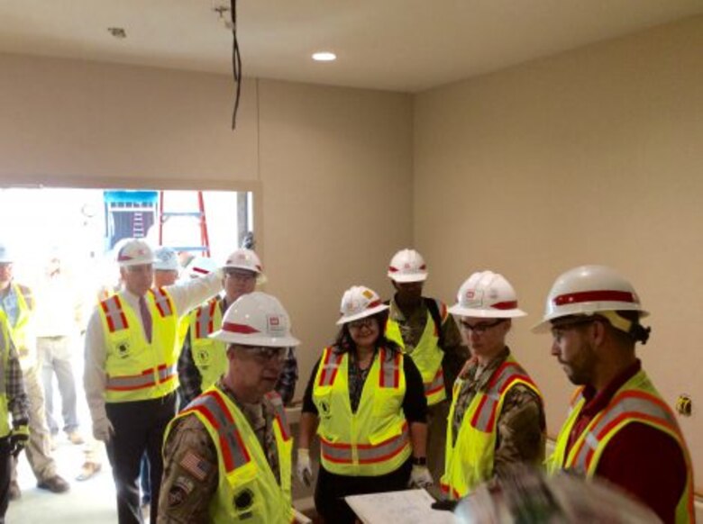 Matt Scherzberg (right) works with now-Lt. Gen. Todd Semonite, commanding general of USACE, on a project at a VA hospital in Aurora, Colorado.