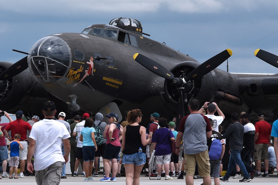 Air show fans visit the National Museum of the USAF booth at the Vectren Dayton Air Show on June 23, 2018.  (U.S. Air Force photo by Ken LaRock)