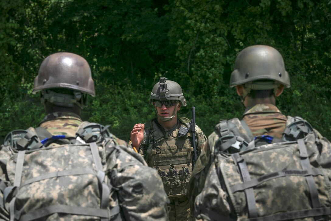 Soldiers receive a safety and mission brief.