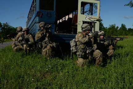New York Army National Guard Soldiers assigned to 1st Platoon, 206th Military Police Company conduct Cordon and Search training on Fort Drum, June 15, 2018. The Soldiers were conducting their annual training with the 10th Mountain Division.