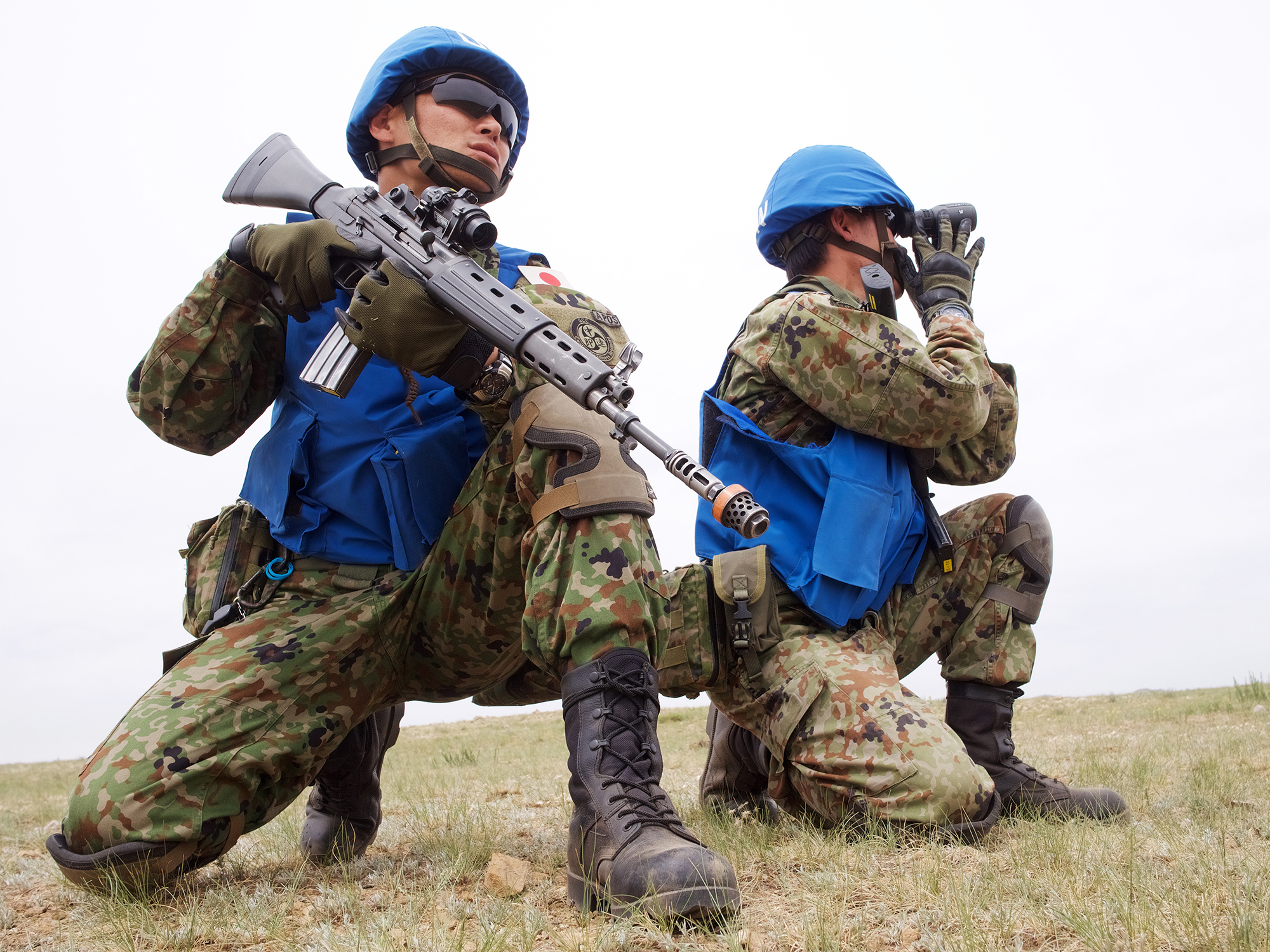 Japan Ground Self-Defense Force soldiers train for UN patrolling in