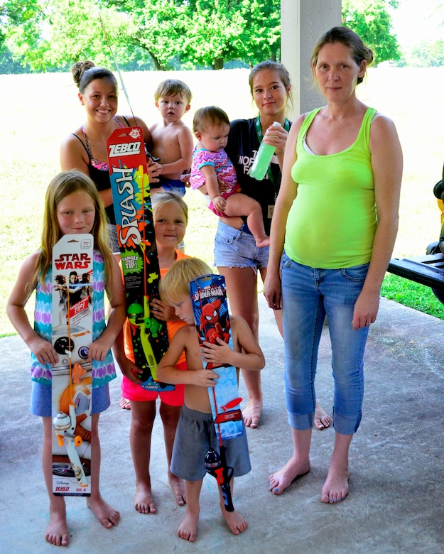 Event sponsors made sure every kid received a prize ranging from fishing rods, archery sets, sporting equipment, local gift cards, and tackle boxes during the Cheatham Lake Annual Fishing Rodeo in Ashland City, Tenn., June 16, 2018.