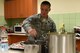 U.S. Air Force Staff Sgt. Matthew Andrews, 39th Force Support Squadron NCO in charge of the Community Center, prepares a Sunday lunch in the Community Center at Incirlik Air Base, Turkey, June 24, 2018.