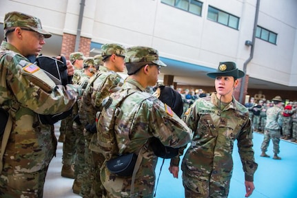 U.S. Army Infantry Soldiers-in-training assigned to Alpha Company, 1st Battalion, 19th Infantry Regiment, 198th Infantry Brigade, begin their first day of Infantry one-station unit training (OSUT) February 10, 2017, on Sand Hill, Fort Benning, Ga. In 2019, the Army will extend one-station unit training for Infantry Soldiers from 14 weeks to 22 weeks.