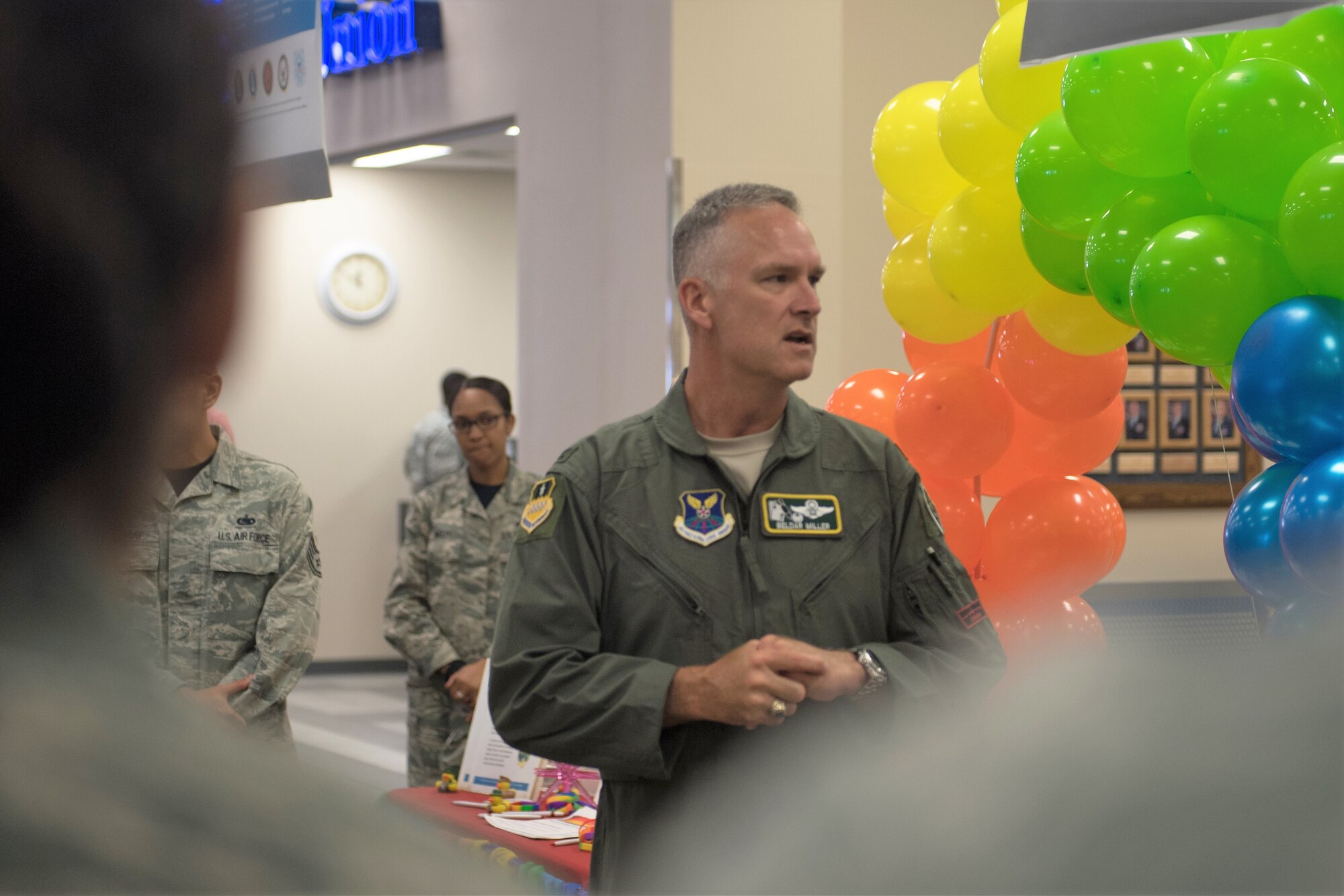 Col. Michael Miller, 2nd Bomb Wing commander, speaks during Barksdale's LGBT Pride Month event, June 22, 2018. (U.S. Air Force photo by Tech. Sgt. Daniel Martinez)