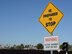 A sign warns drivers to stop for active barriers at a gate on Nellis Air Force Base, Nevada, June 20, 2018. Active vehicle barriers are imperative for base security. Improving perimeter security was the main focus for the AFWERX Fusion Experience. (U.S. Air Force photo by Airman Bailee A. Darbasie)