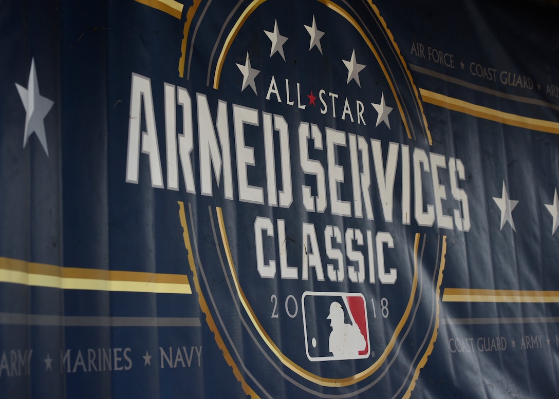 An Armed Services Classic banner is shown at Jericho Park in Bowie, Md., June 23, 2018. On the final day of the preliminary round, the Air Force beat the Marines 11-9 and lost to the Navy 10-6. (U.S. Air Force photo by Senior Airman Abby L. Richardson)