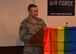 Staff Sgt. Paxton Eakin, 56th Logistics Readiness Squadron fuels distribution supervisor, speaks to audience members during the Pride Observation LGBTQ luncheon June 22, 2018. Eakin spoke on the struggles and experiences he faced while undergoing his transition since July 2014. (U.S Air Force Photo by Airman 1st Class Aspen Reid)