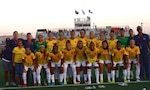 Team Brazil as they get ready for action in the 2018 Conseil International du Sport Militaire (CISM) World Women's Football Championship on 25 June at Fort Bliss, Texas.  (Photo by PO2 Jymyaka Braden, Released)