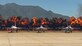 A "Wall of Fire" explodes at the end of the 388th Fighter Wing's F-35A attack demonstration during the Warriors Over the Wasatch Air and Space Show June 23, 2018, at Hill Air Force Base, Utah. (Courtesy photo by Master Sgt. Tiffany Hughes)