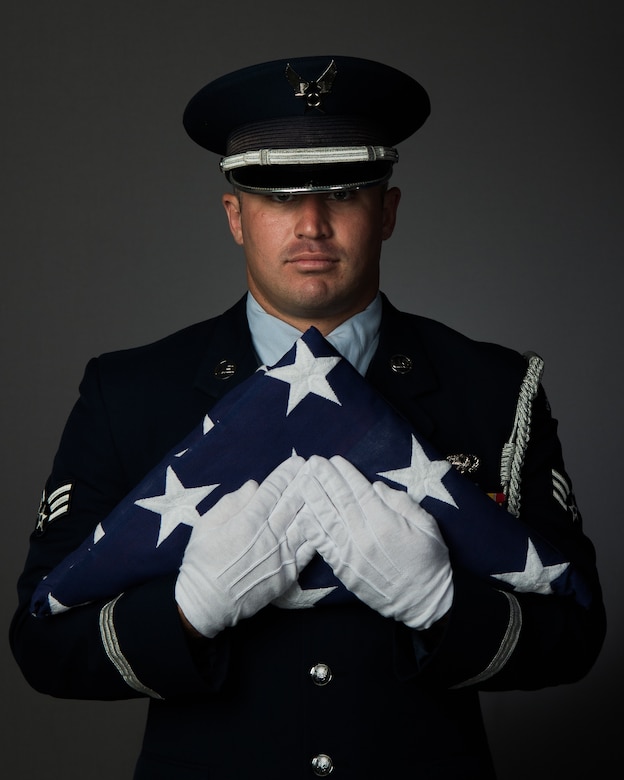 U.S. Air Force Senior Airman John Stone Jr., 438th Supply Chain Operations Squadron supply management specialist, and member of the Joint Base Langley-Eustis Honor Guard, recently travelled to Puerto Rico to perform funeral services for eight of the nine Puerto Rico National Guardsmen killed in a May 2, 2018 aircraft mishap.