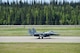 Image of a F-15E Strike Eagle taxis during Red Flag Alaska, June 21, 2018, at Eielson Air Force Base, Alaska. The 428th Fighter Squadron participated in Red Flag to further enhance combat adversary training skills. (U.S. Air Force photo by Senior Airman Alaysia Berry)