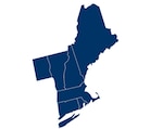 District 1: Connecticut, Maine, Massachusetts, New Hampshire, New Jersey, New York, Rhode Island, Vermont