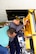 Donald Nesbit, a World War II veteran, is assisted into a B-25 bomber June 22, 2018, at Hill Air Force Base, Utah. The bomber was on display for the Warriors Over the Wasatch Air and Space Show. (U.S. Air Force photo by David Perry)