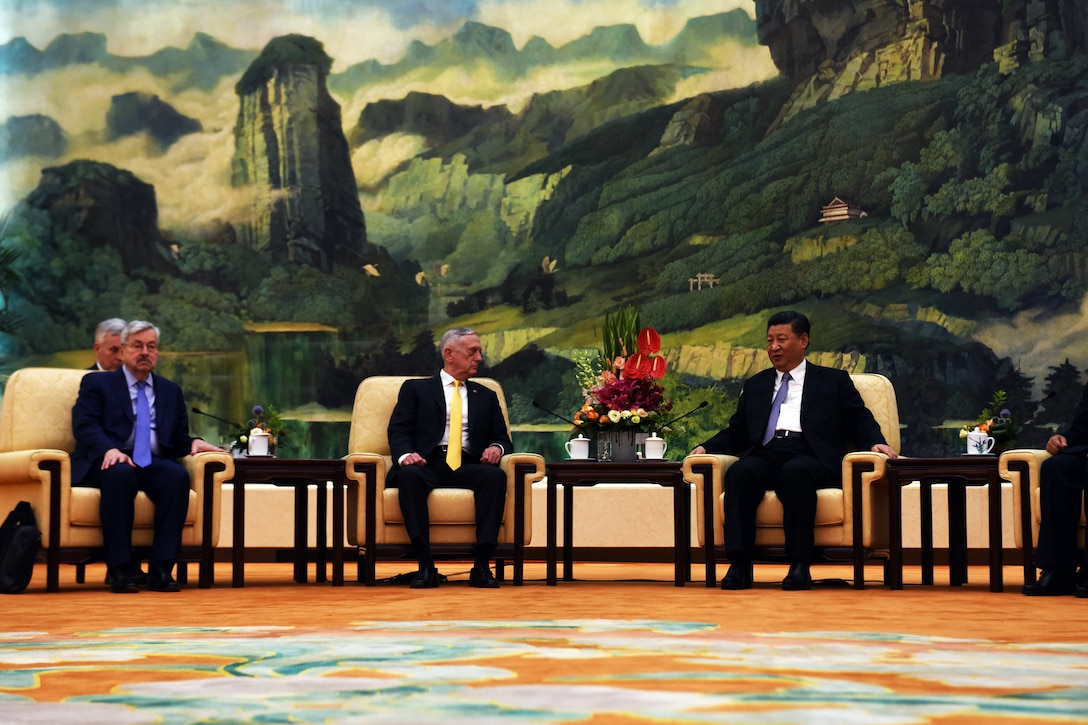 Defense Secretary James N. Mattis confers with President of China Xi Jinping for the first time.