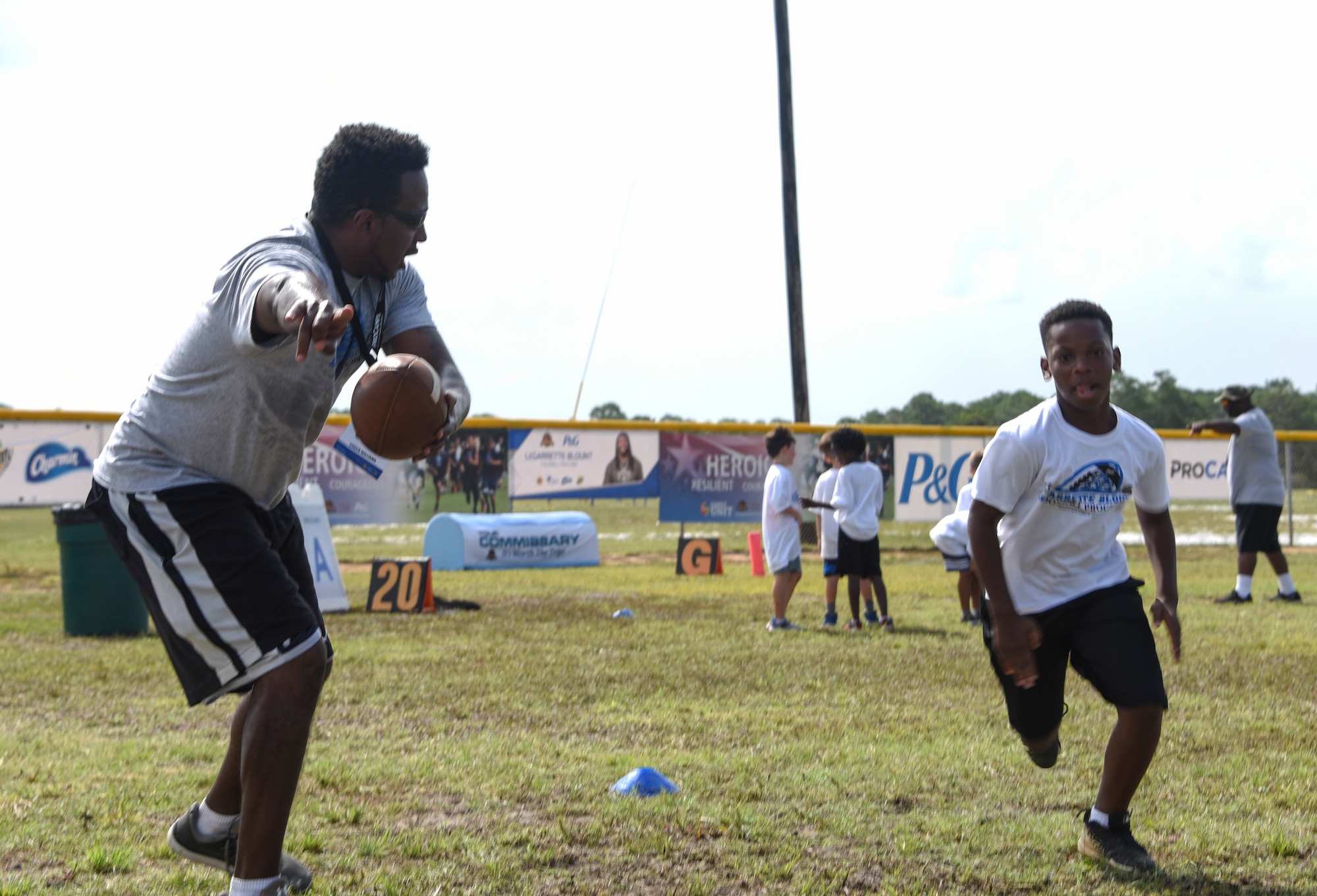 People doing football drills