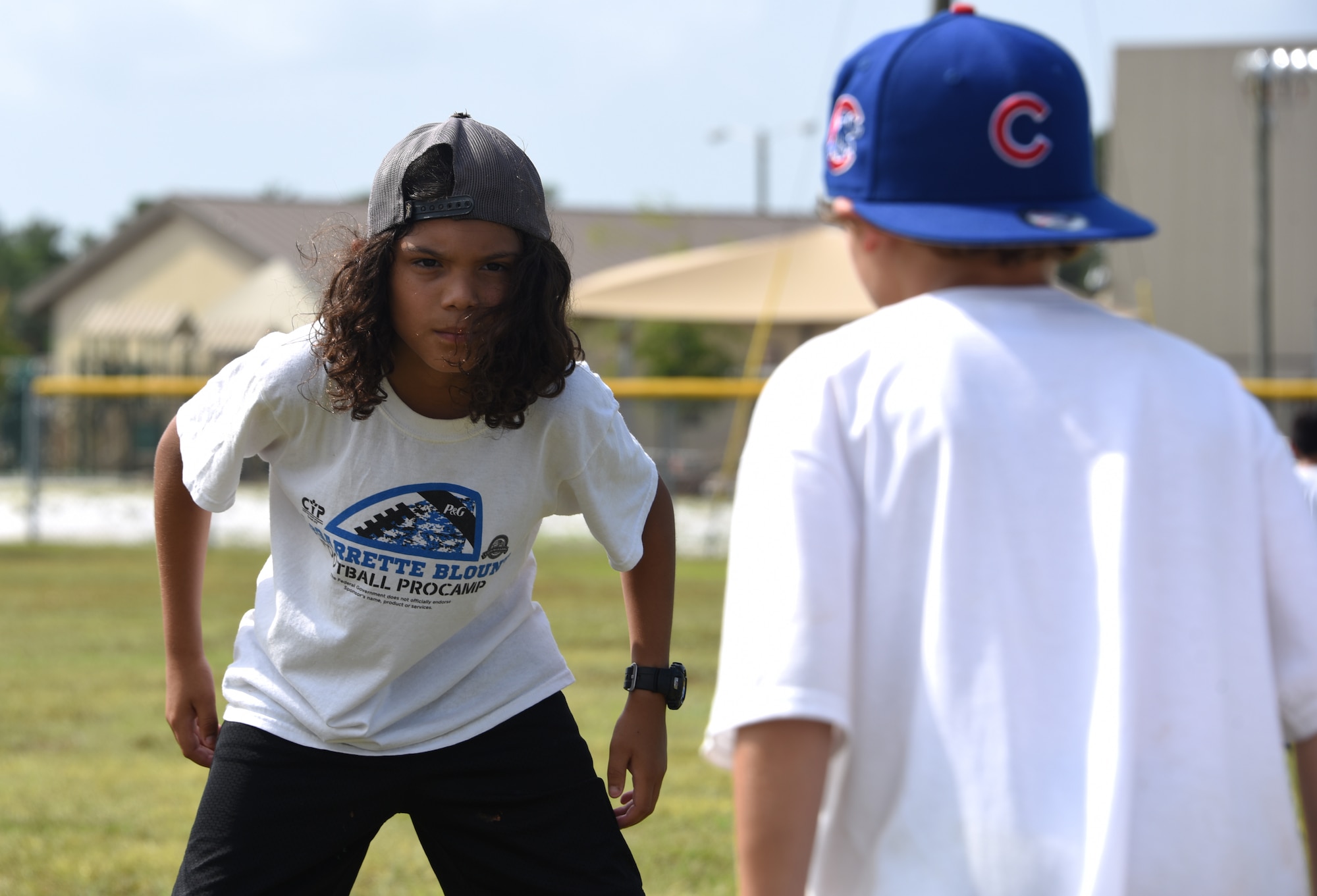 People doing football drills