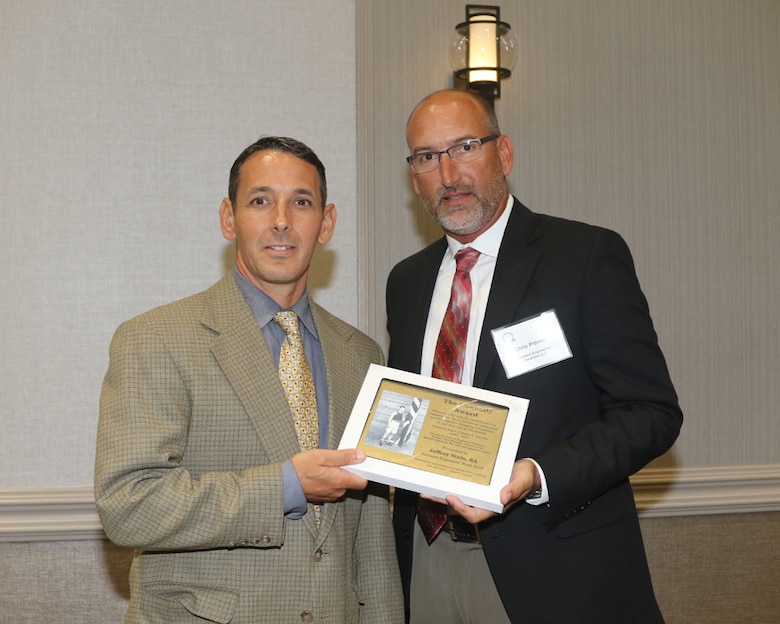 Jeffrey Stein, an architect with the U.S. Army Corps of Engineers Savannah District received the 2018 “James Connolly Award” during the Society of American Military Engineers Savannah Post’s Annual Program Review at the Savannah Riverfront Marriot, June 27.

The Connolly Award is presented each year to a civilian or military engineer within the Savannah community for notable contributions in the field of engineering, particularly in design and construction methods. The award is named in honor of James B. Connolly (1868-1957), who was an Olympic gold medalist, Spanish-American War veteran, distinguished author, and a former Corps' Savannah District employee. Williams is the eighth recipient of the Connolly Award since it was first presented in 2004.

The award was presented by the Savannah Community of Engineer organizations, which includes the Society of American Military Engineers (SAME) Savannah Post and the American Society of Civil Engineers (ASCE) Savannah Branch. Stein was recognized for his outstanding accomplishments in the Corps' Savannah District where he serves as the Chief of Center of Standardization, responsible for planning, directing, coordination, and execution of various standardized Army facility designs that are used worldwide.