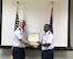 1st Lieutenant Kenneth Ellison receives his diploma from Maj. Francisco Costa upon completion of Commissioned Officer Training Class 18-04, Friday, June 22. Ellison commissioned after 14 years of enlisted service and continues his family’s legacy of continuous Air Force service since his grandfather enlisted in 1947.