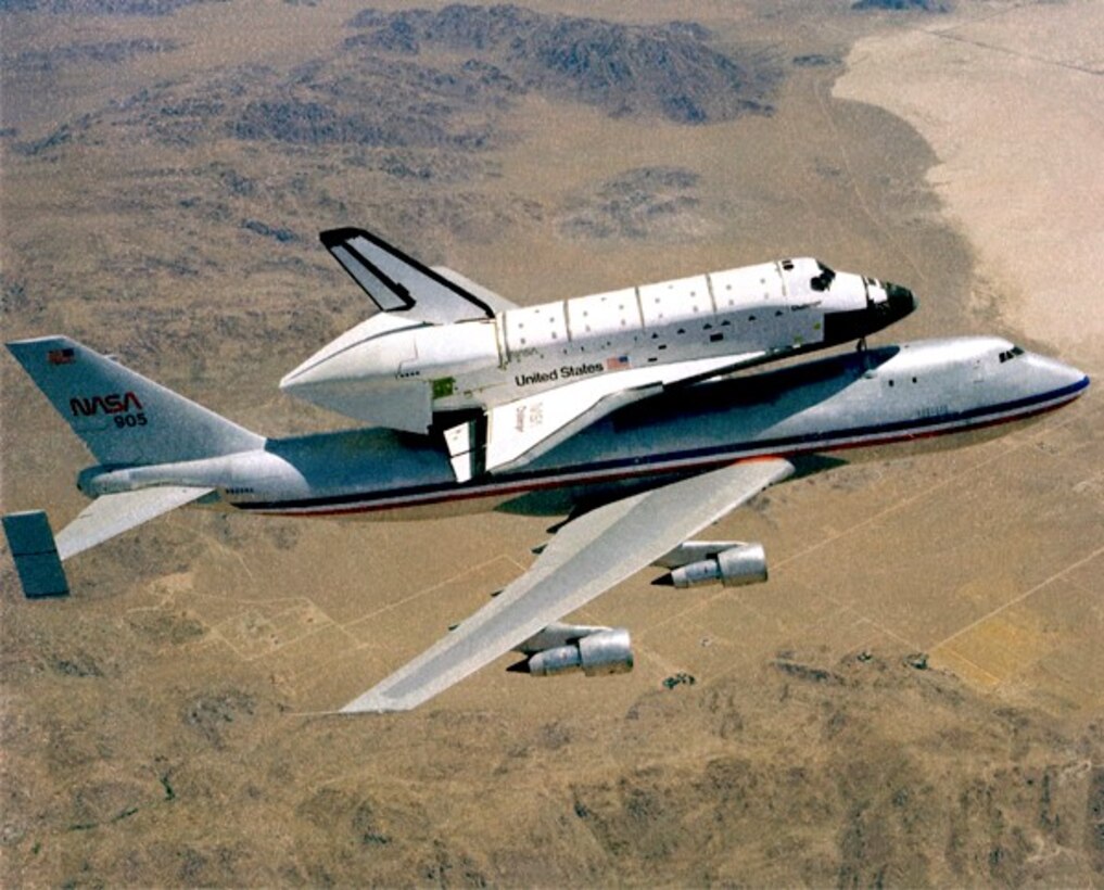 Shuttle Columbia landed in view of President Ronald Reagan, First Lady Nancy Reagan, and some 500,000 visitors and guests. The Shuttle’s fourth orbital flight was its first landing on a concrete runway and marked the end of its formal flight test program. 
Later that very same day, the nation’s second Space Shuttle, Challenger, departed Edwards for Florida atop its 747 carrier aircraft while President Reagan was addressing the crowd.
Challenger was the first of the orbiters to be configured for operational missions in its original design.