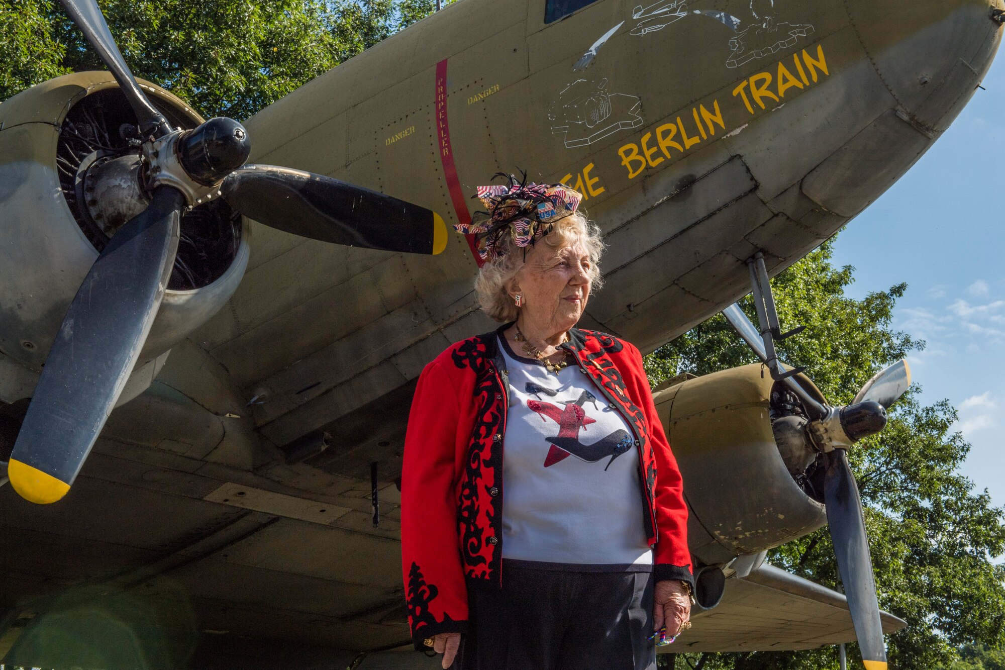 Traute Grier attends the ceremony for the 70th anniversary of the Berlin Airlift, June 26, 2018, in Frankfurt, Germany. Grier was 14 years old during the beginning of the operation. The Berlin Airlift memorial ceremony honored the 70th Anniversary of the beginning of the Berlin Airlift. The event also honored the 101 lives lost from the participating countries. (U.S. Air Force photo by Senior Airman Nick Emerick)