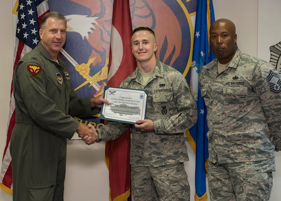 INCIRLIK AIR BASE, Turkey – Congratulations to Airman 1st Class Justin Miller, 39th Security Forces Squadron contingency member, for winning the deployed Larger Than Life award at Incirlik Air Base, Turkey, June 27, 2018.
