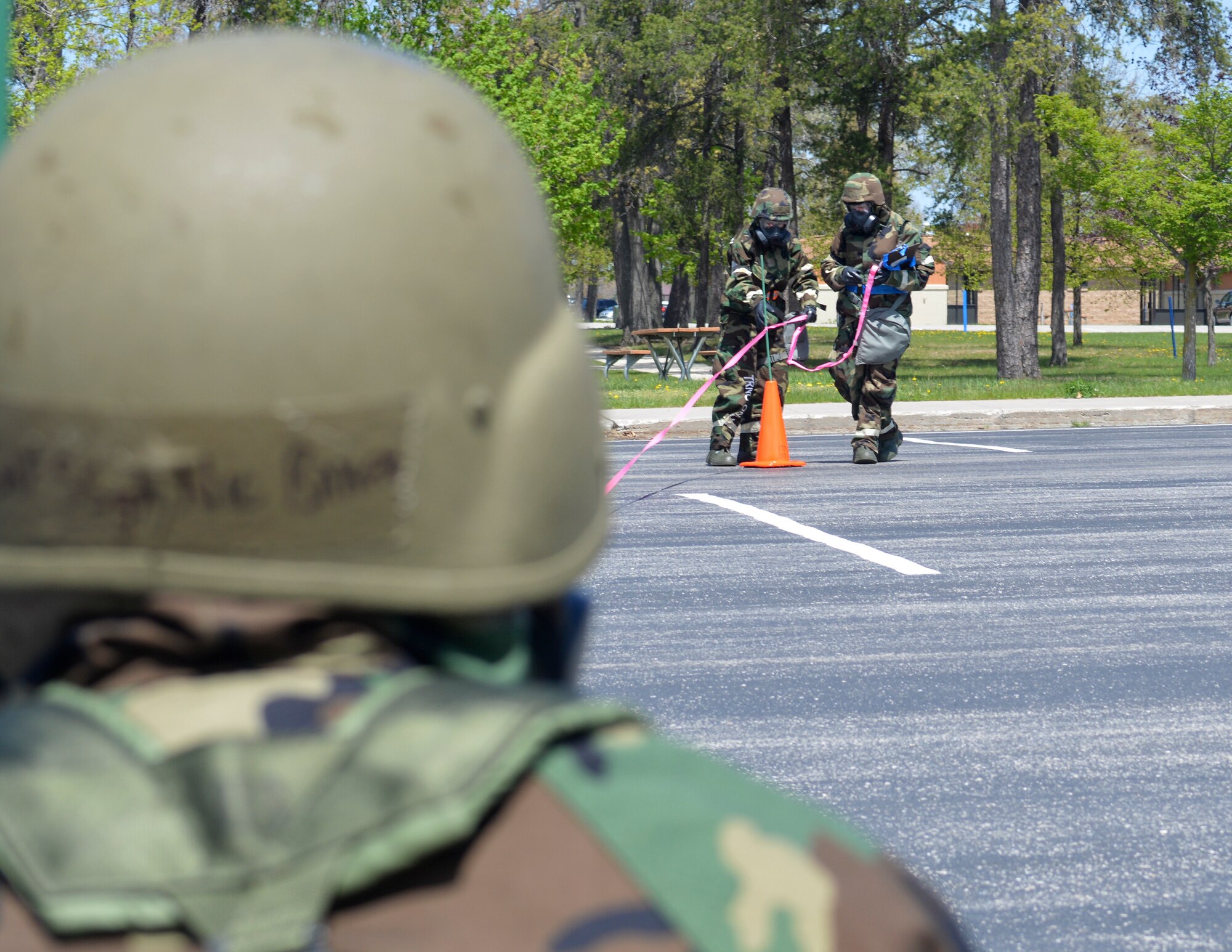 U.S. Air Force Airmen from the 133rd Airlift Wing participate in a training exercise which covered Ability-To-Survive and Operate principles, or ATSO, at the Alpena Combat Readiness Training Center in Alpena, Mich., May 19, 2018.