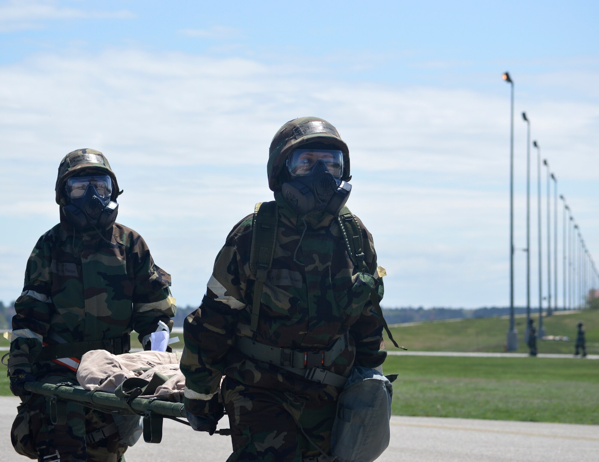U.S. Air Force Airmen from the 133rd Airlift Wing participate in a training exercise which covered Ability-To-Survive and Operate principles, or ATSO, at the Alpena Combat Readiness Training Center in Alpena, Mich., May 19, 2018