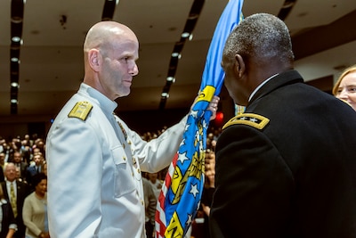 Rear Adm. John Palmer took command of DLA Land and Maritime and DSCC