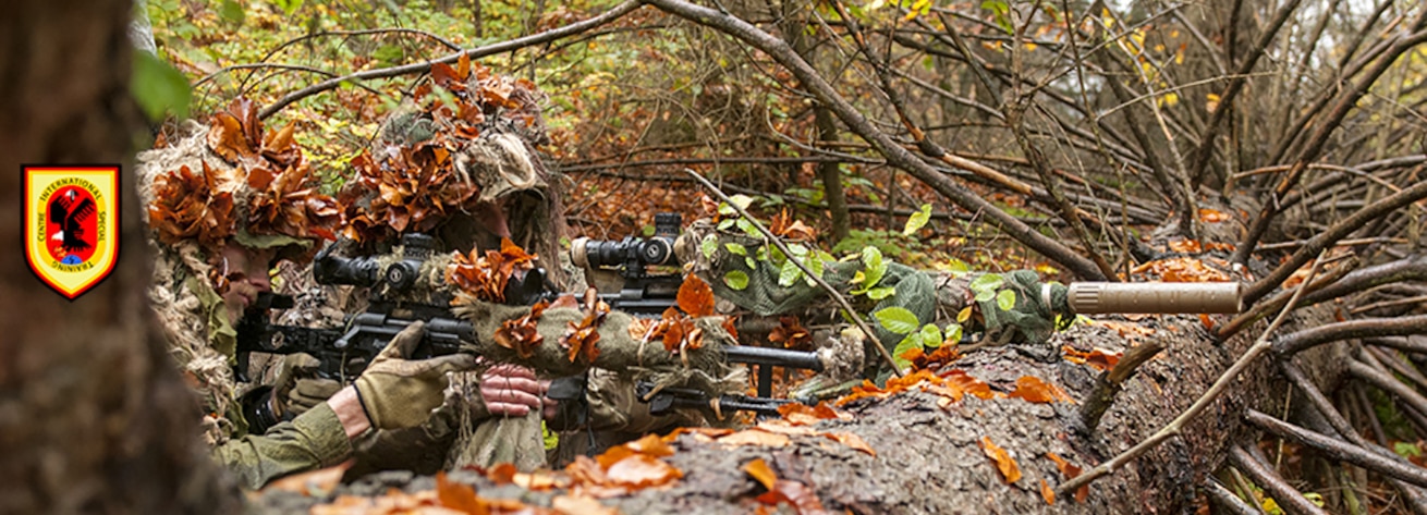 A two-man sniper team prepares to take a shot at a target during the Basic Sniper Course, conducted by the International Special Training Centre at the Joint Multinational Readiness Center in Hohenfels, Germany, October 23, 2017. The ISTC is a multinational education and training facility which provides advanced and specialized training at the tactical level for Special Operations Forces and similar units from the Memorandum of Understanding, NATO and Partnership for Peace nations. (SOCEUR Photo by 1st Lt. Benjamin Haulenbeek)