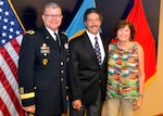 Army Brig. Gen. Mark Simerly, DLA Troop Support commander, stands with Paul and Teri Ferrante during Paul’s retirement ceremony June 28. Ferrante retires after 34 years of service. His wife, Teri, retired in 2016 after 32 years of service, and their two sons are currently employed at DLA Troop Support.