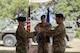 Col. Aaron Ullman, left, 3rd Air Support Operations Group commander, and Lt. Col. Frank Biancardi, outgoing 11th Air Support Operations Squadron (ASOS) commander, unfurl a guidon during a squadron inactivation ceremony, June 21, 2018, at Fort Hood, Texas. As a part of the 93d Air Ground Operations Wing from Moody Air Force Base, Ga., the 11th ASOS ‘Steel Eagles’ mission will remain unchanged as they continue to support Ft. Hood and absorb into the 9th ASOS. The enhanced 9th ASOS will continue to provide tactical air support to align with any U.S. Army unit that needs air support for their scheme of maneuver. (U.S. Air Force photo by Senior Airman Daniel Snider)