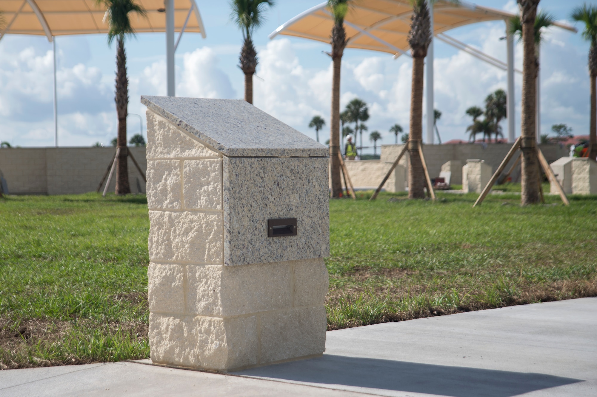 A new display at Memorial Park awaits the grand opening at MacDill Air Force Base, Fla., June 27, 2018.