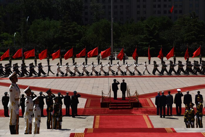 Defense Secretary James N. Mattis meets with China’s Minister of National Defense Wei Fenghe.