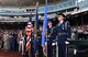 The Offutt honor guard wait by the third-base dugout of TD Ameritrade Park for the National Collegiate Athletic Association Men’s College World Series game at TD Ameritrade Park Omaha, Nebraska, June 26, 2018.