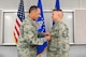 Explosive Ordnance Technician Master Sgt. Joseph Upton recieves his second Purple Heart from Air Force Sustainment Center Commander Lt. Gen. Lee K. Levy II June 22, 2018, at Hill Air Force Base, Utah. Upton was injured in 2013 while supporting an Army unit in Afghanistan. He recieved his first Purple Heart in 2005 while deployed to Iraq. (U.S. Air Force photo by R. Nial Bradshaw)