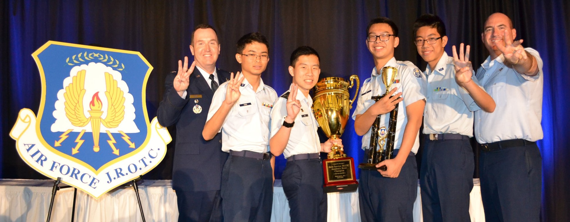 Air Force celebrates three-peat win at the Junior Reserve Officer Training Corps Leadership and Academic Bowl