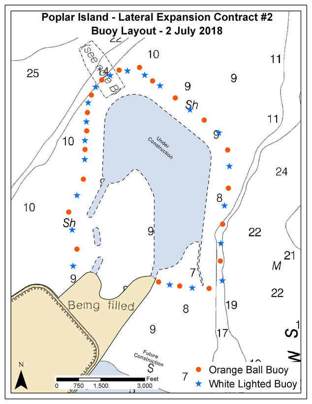 Poplar Island Cautionary Buoys Placement Map