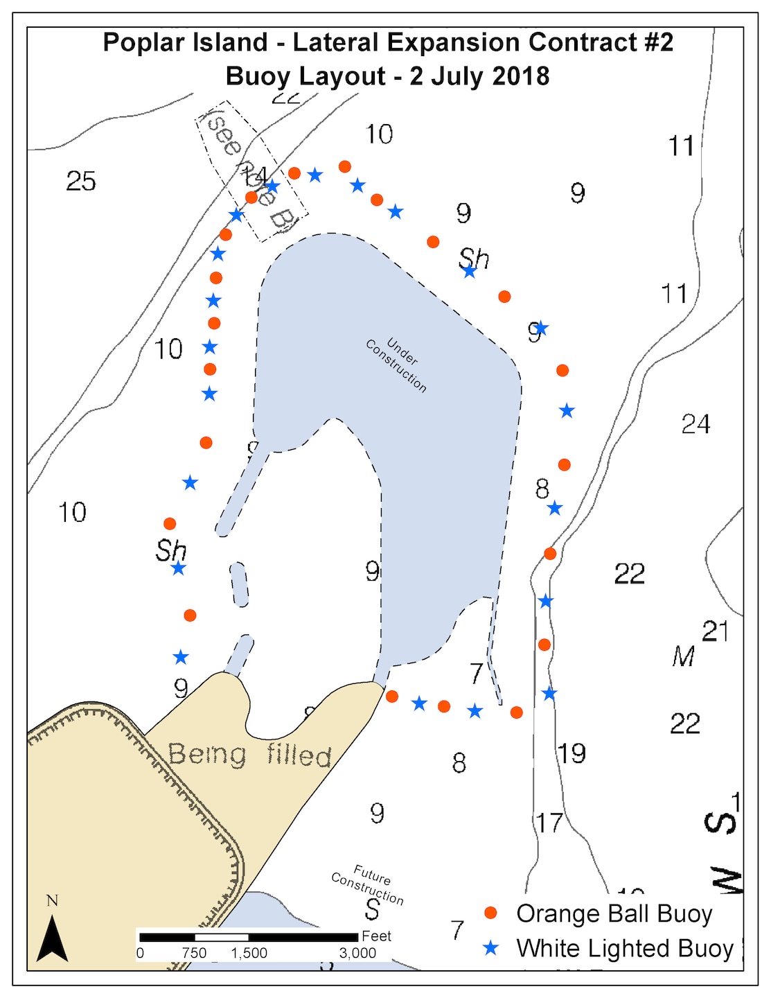 Poplar Island Cautionary Buoys Placement Map