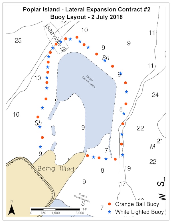 Poplar Island Cautionary Buoys Placement Map