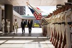 Defense Secretary James N. Mattis walks with Japanese Defense Minister Itsunori Onodera in Tokyo.