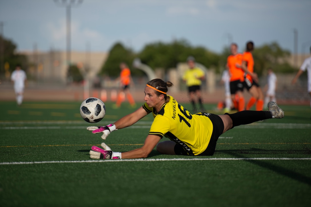 International military teams squared off to eventually crown the best women soccer players among the international militaries participating. U.S. Navy photo by