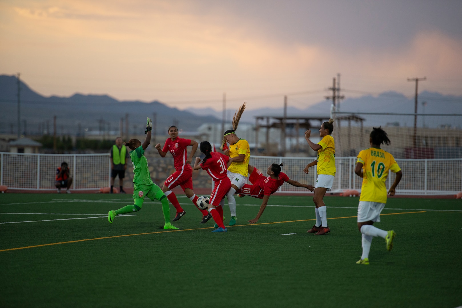 International military teams squared off to eventually crown the best women soccer players among the international militaries participating. U.S. Navy photo by