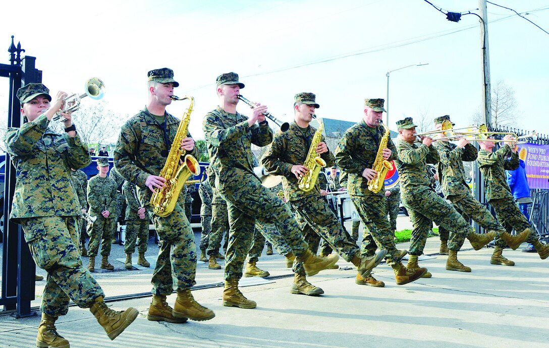 Quantico Marine Corps Band strikes up some jazzy tunes at Mardi Gras